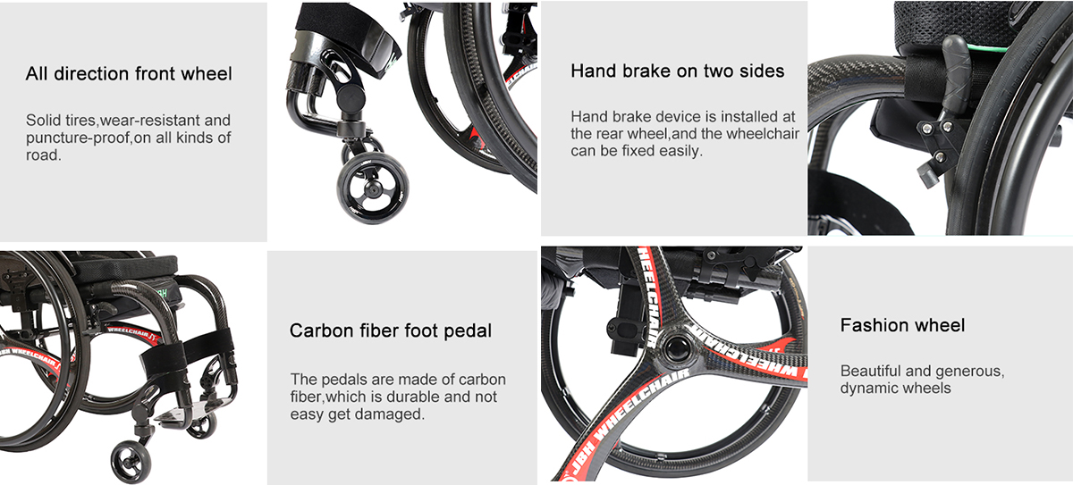 silla de ruedas manual de fibra de carbono