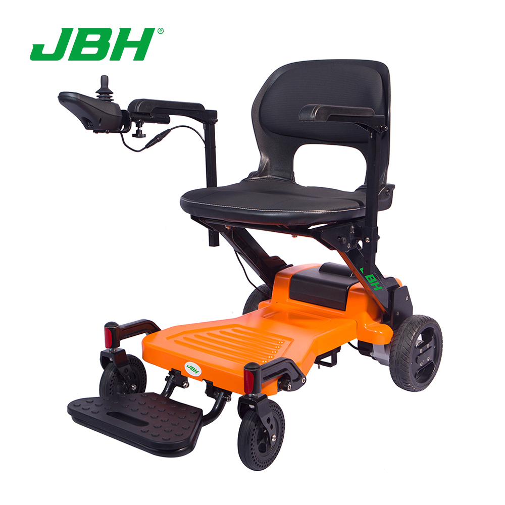 JBH Silla de ruedas eléctrica plegable de viaje para trabajo pesado