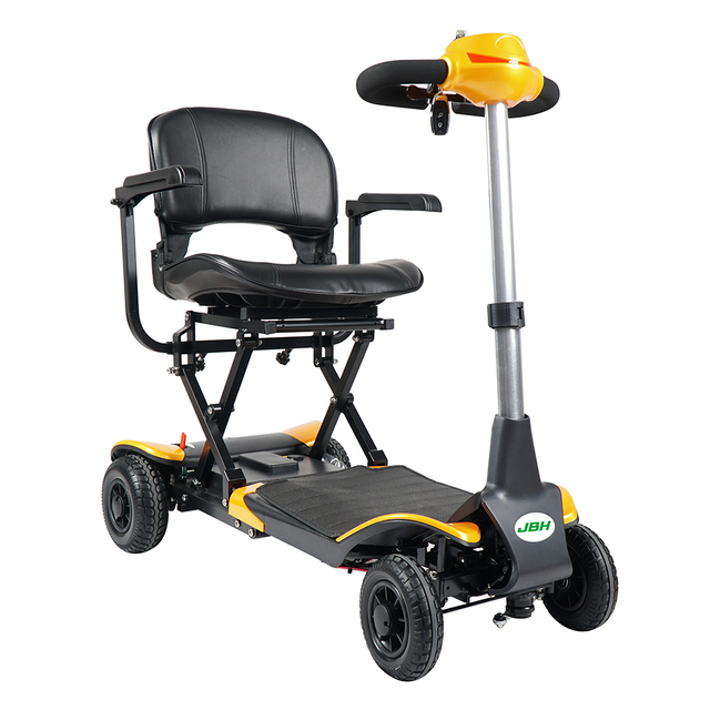 JBH Scooter de movilidad de viaje de viaje plegable automático amarillo FDB01