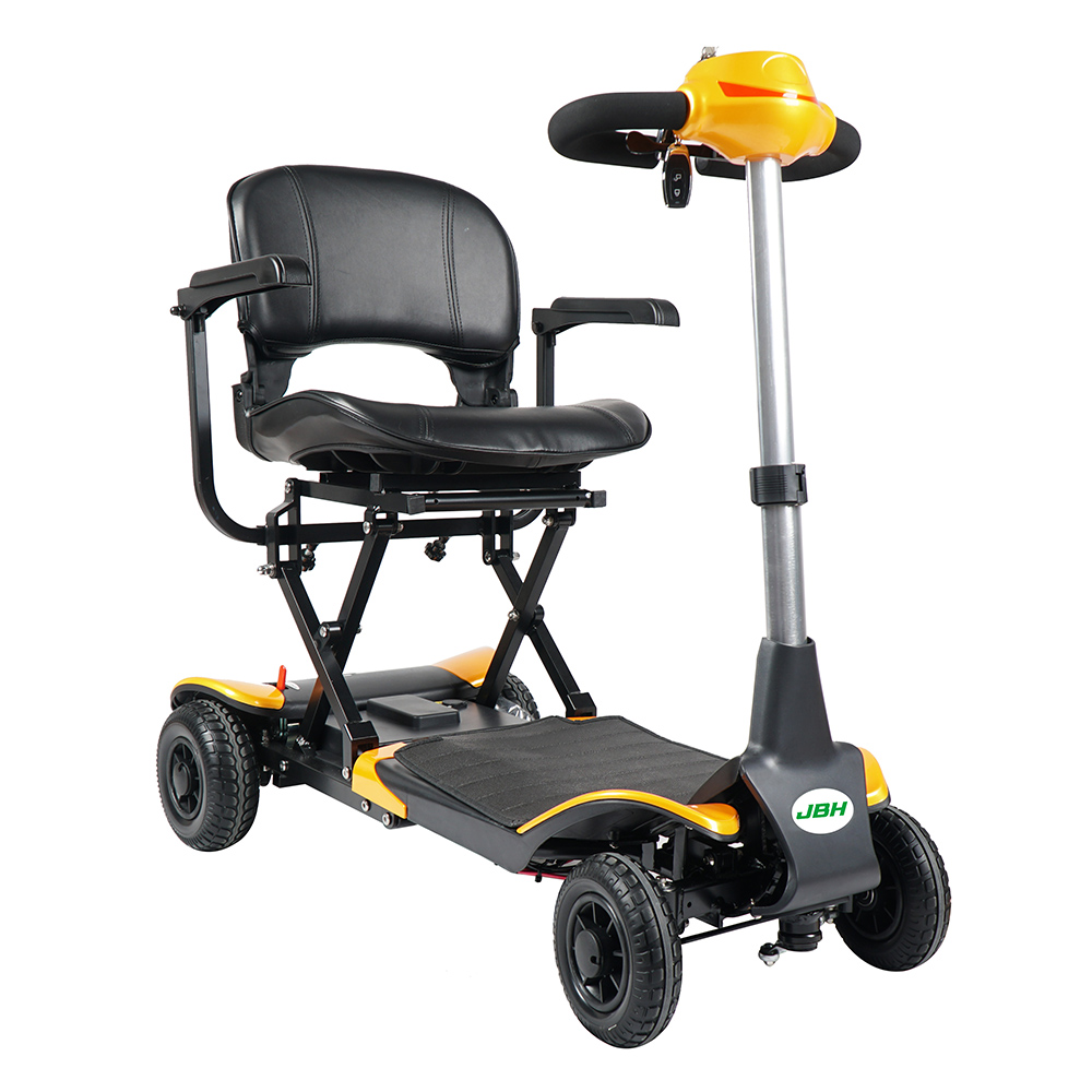 JBH Scooter de movilidad de viaje de viaje plegable automático amarillo FDB01