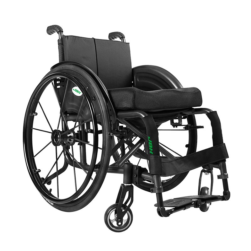 JBH Manual de transporte básico negro silla de ruedas S002