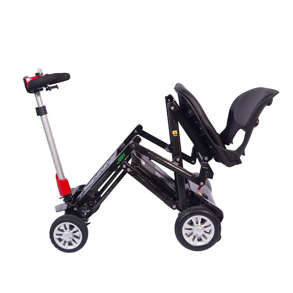 JBH scooter de movilidad plegable de fibra de carbono rojo FBC01