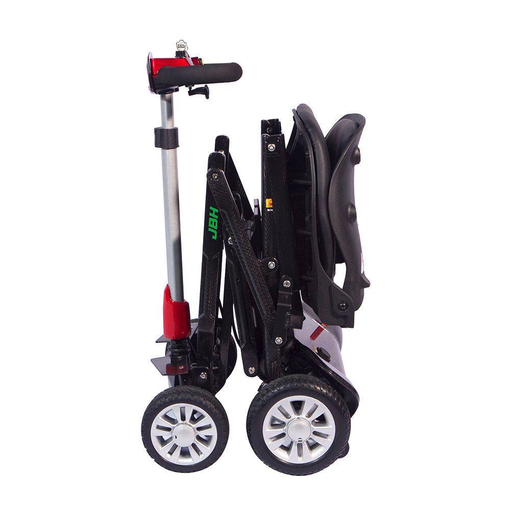 JBH scooter de movilidad plegable de fibra de carbono rojo FBC01