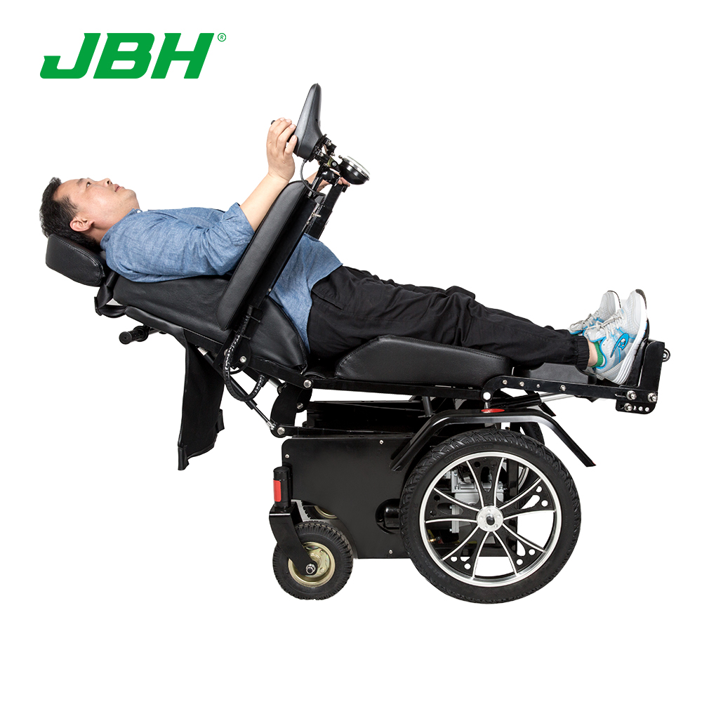 JBH Silla de ruedas eléctrica de servicio pesado ajustable para interiores