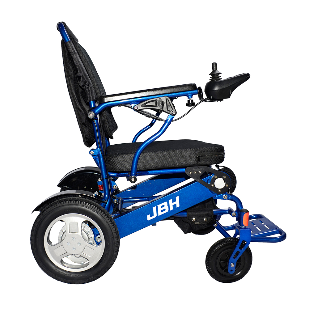 JBH azul Ligero de viaje liviano silla de ruedas Electric D09