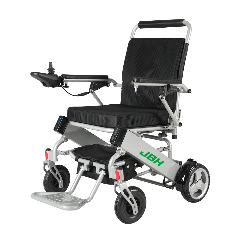 JBH silla de ruedas de aleación de aluminio plegable plateado D03