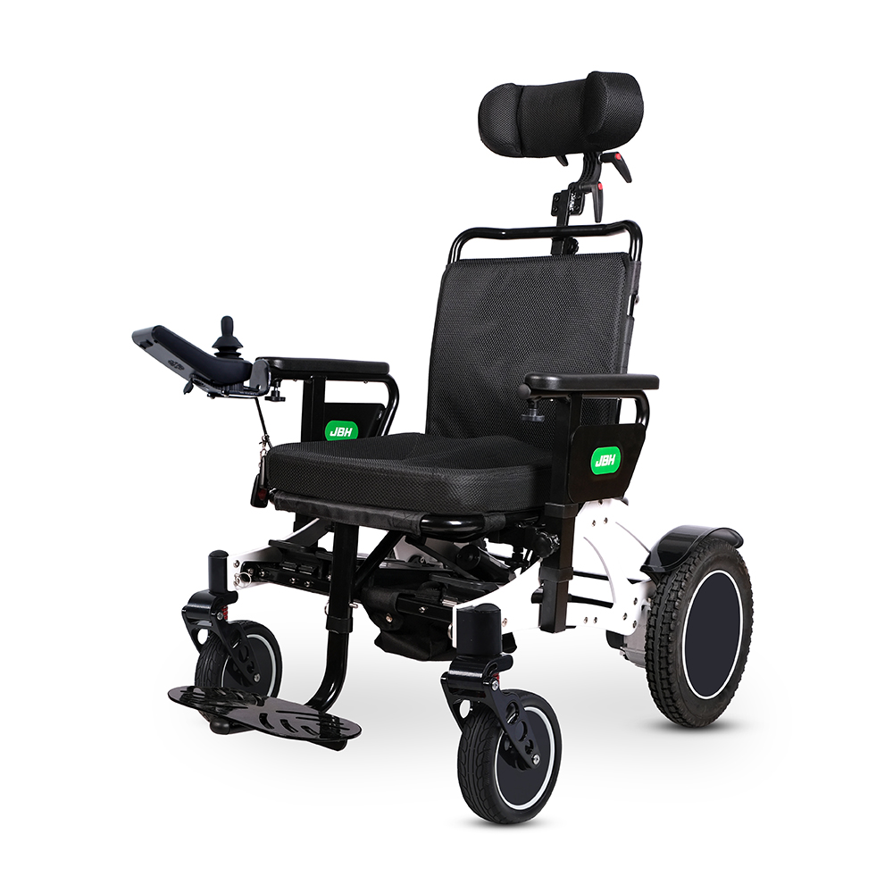 JBH Silla de ruedas el&eacute;ctrica para personas mayores plegable para interiores D17